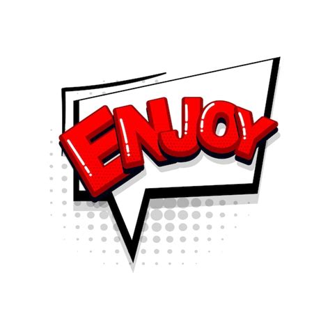 Premium Vector Enjoy Comic Red Text Collection Sound Effects Pop Art