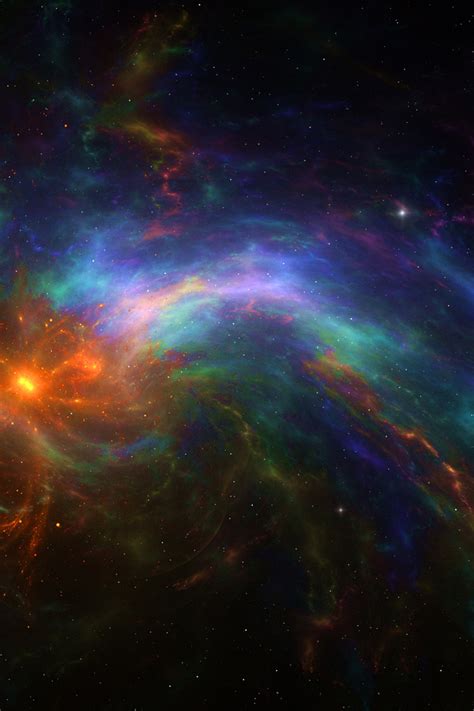 640x960 Colorful Wild Fire Space Nebula 4k Iphone 4
