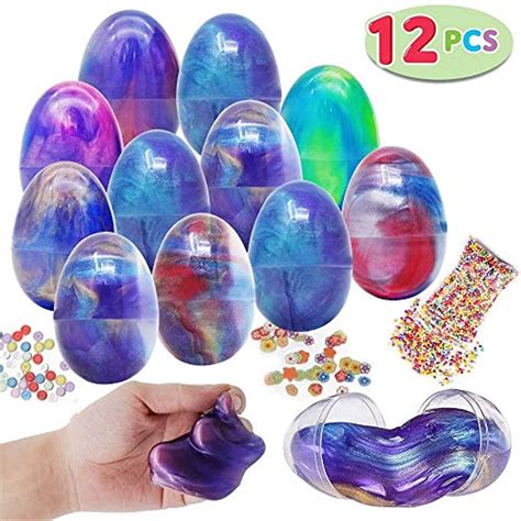 Toyify 12 Pcs Silly Fluffy Galaxy Slime Colorful Putty With Accessories
