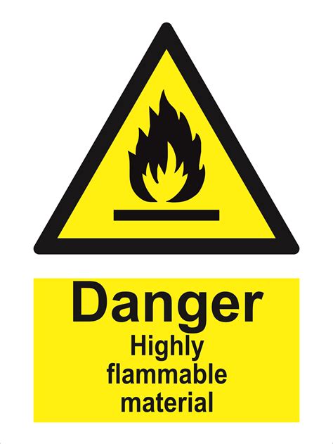 Hazard Sign Danger Highly Flammable Material Sign Products Traconed
