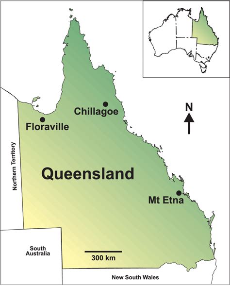 Map Of Queensland Australia Showing The Study Localities Full Size
