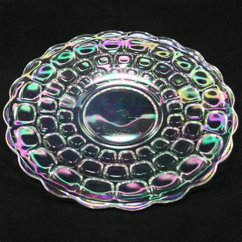 Jubilee Yorktown Iridescent Platter Tray Federal Glass Vtg Vintage Glassware Glass Cake