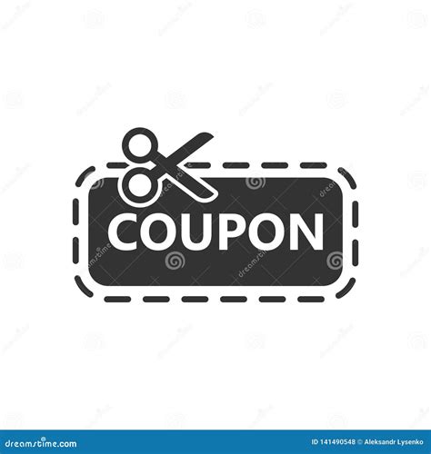 Discount Coupon Icon In Flat Style Scissors With Price Tag Vector