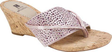 Women S White Mountain Alexandria Thong Sandal Pale Pink Metallic
