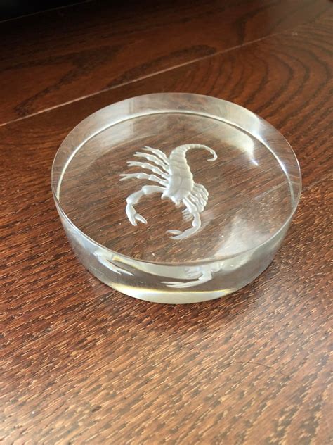 Round Glass Paperweight With Etched Lobster Etsy