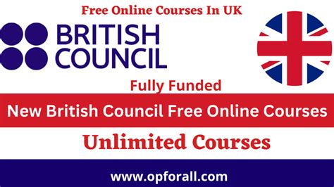 New British Council Free Online Courses 2024 Fully Funded Opforall
