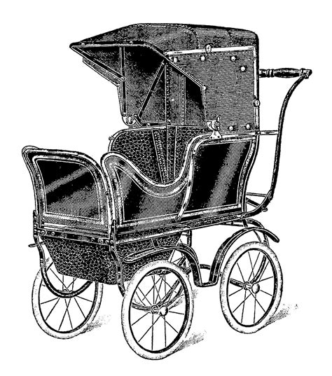 Digital Stamp Design Stock Image Vintage Baby Carriage Digital