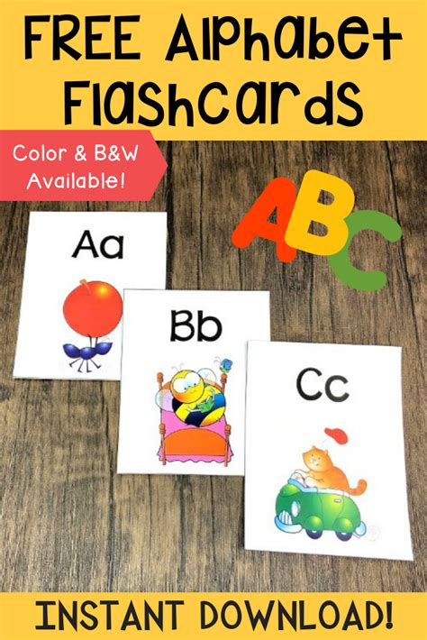 Free Alphabet Flash Cards That Are In Black And White Or Color We