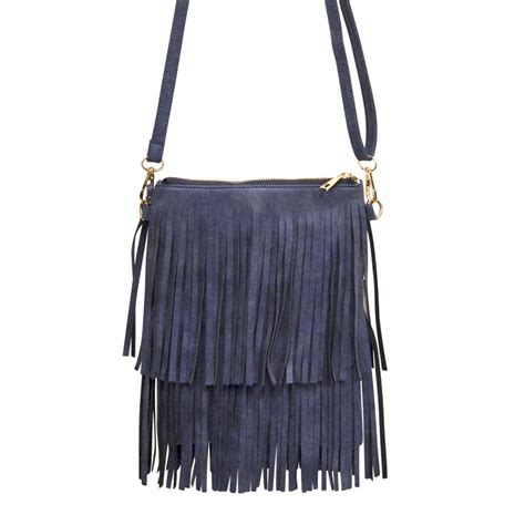 Blue Fringed Bag Perfect For Festival Goers And Ladies Who Love A Boho