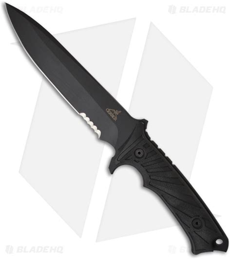 Gerber Lhr Fixed Blade Combat Knife 687 Black Serr 30