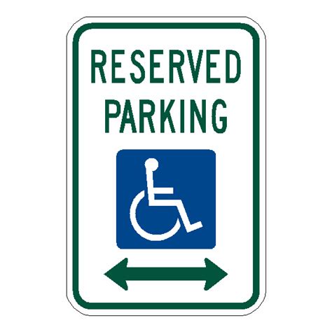 Reserved Handicap Parking With Arrows Reflective Aluminum 18x12