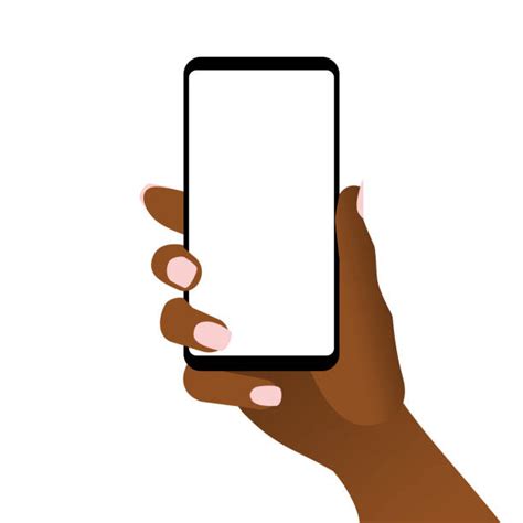Black Person Holding Phone Close Up Illustrations Royalty Free Vector