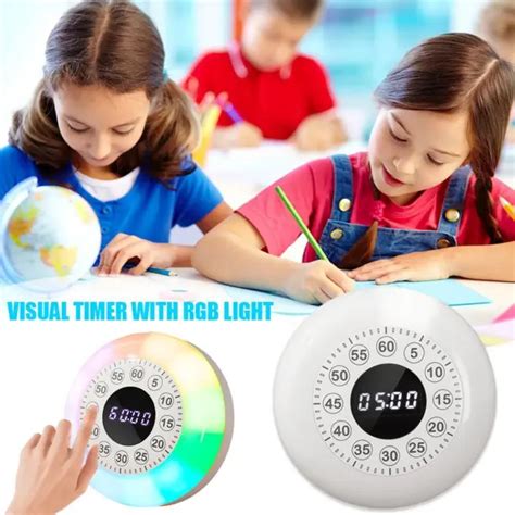 Visual Timer With Rgb Light Countdown Clock Kids Time Management C £12