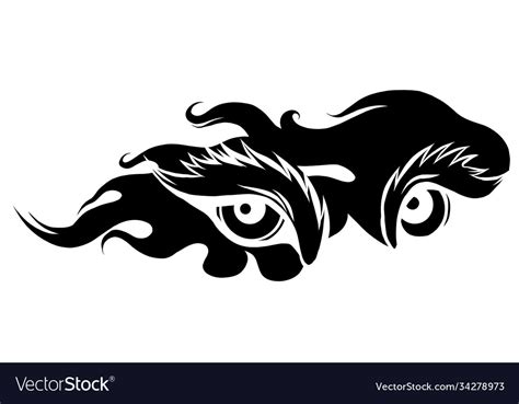 Beast Eyes Black Silhouette Logo Icon Royalty Free Vector