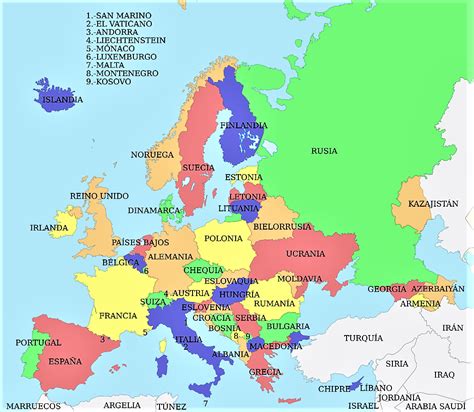 Facilmente pode ampliar e diminuir as vistas. ⊛ Mapa de Europa 🥇 Político | Físico | Mudo | Están TODOS