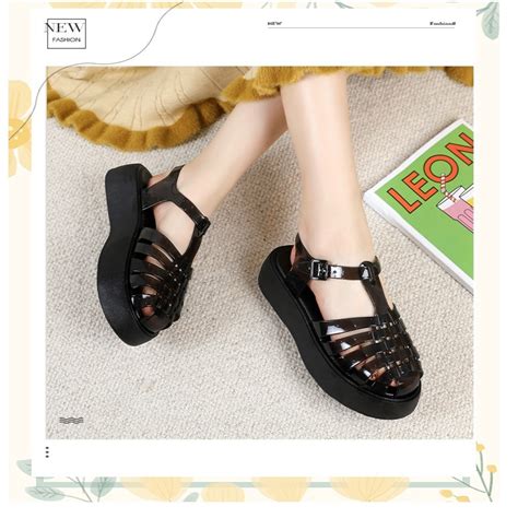 Jual Sepatu Sandal Wanita Wedges Sepatu Sandal Jelly Wedges Tinggi Cm Sepatu Platform Hak