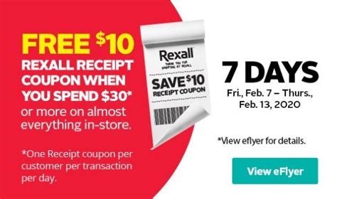 Free 10 Coupon When You Spend 30 Or More At Rexall Wilmington