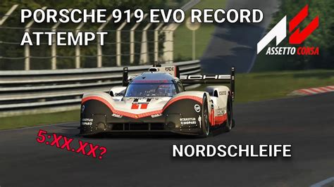 Porsche Evo Record Attempt Nordschleife Assetto Corsa Youtube
