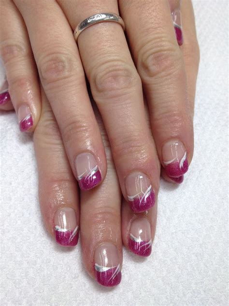 Love These Fun Pink French Gel Nails And Swished Accents Ties The