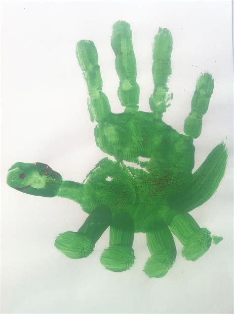 Handprint Dino Baby Crafts Fun Crafts Arts And Crafts Dinosaur