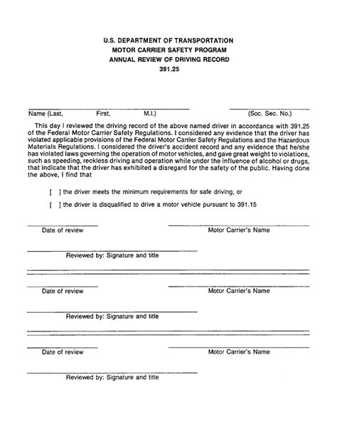 Annual Review Of Driving Record Form Fill Out And Sign Online Dochub