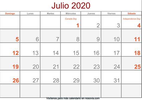 Calendarios Imprimibles Gratuitos De Julio De 2020 Calendario Julio