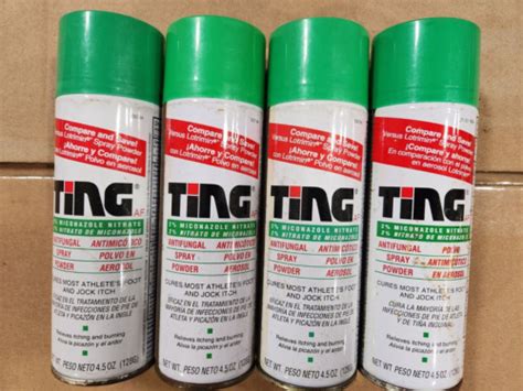 4 Pack Ting Antifungal Spray Powder For Athletes Foot Jock Itch 45 Oz