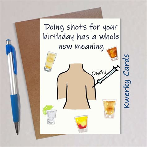 Shots Birthday Card Funny Birthday Card Etsy Greeting Etsy Uk