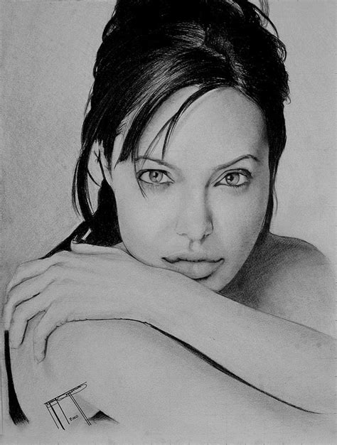 Angelina Jolie Drawing By Jeffrey Samuels