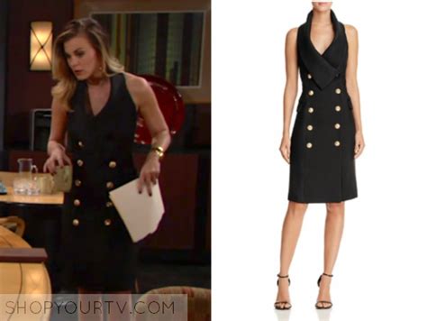 The Young And The Restless June 2017 Phyllis Black Double Breasted Halter Dress Shop Your Tv