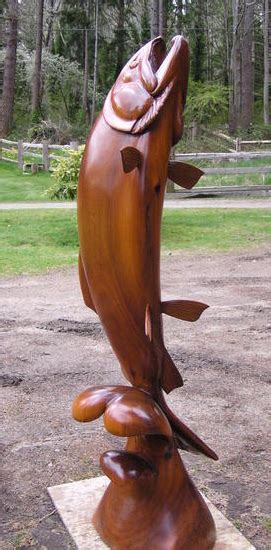 Salmon Carvings Chainsaw Carvings By Mike J Brown Wood Carving Art