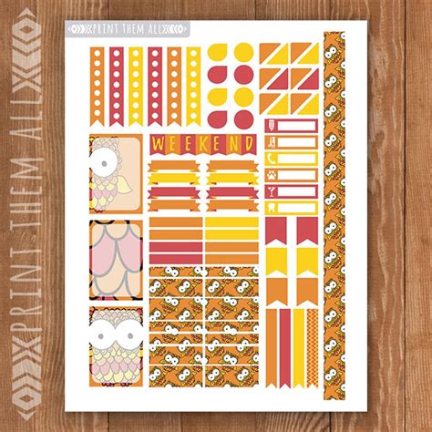 Fall Planner Stickers Printable Autumn Happy Planner Etsy