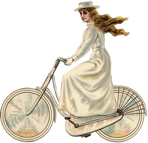 Vintage Bicycle Girl Edwardian The Graphics Fairy