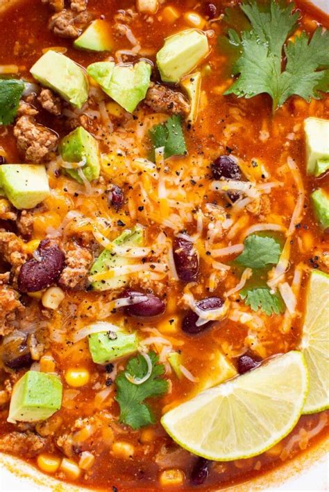 Ground Turkey Taco Soup Stove Or Slow Cooker Ifoodreal Com