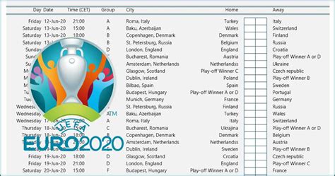 From wembley in england to baku in azerbaijan, euro 2020 will commence on june 12 (aest) and finish with the final on july 12 (aest). EXCEL-TEMPLATES.ORG - Find and Use hundreds of useful ...