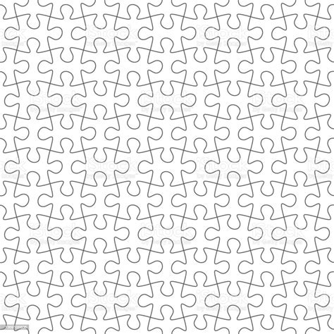 Puzzle Seamless Pattern Outlines Joined Blank Segments Completed