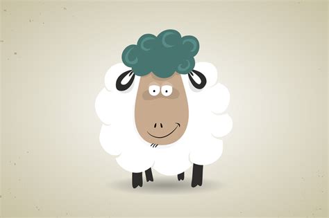 Cute Cartoon Smiling Sheep ~ Illustrations On Creative Market