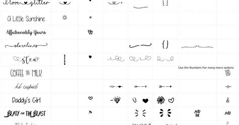Fonts With Tails Glyphs Cheat Sheet Cricut Fonts Free Script Fonts Images