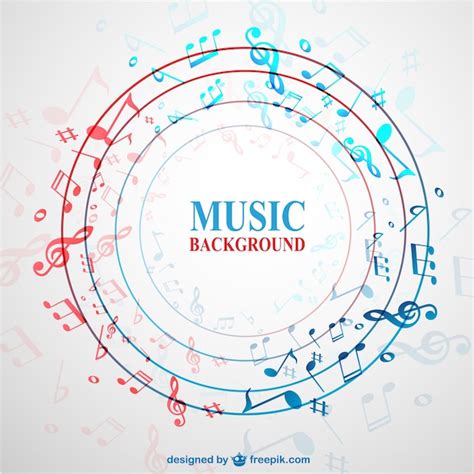 Free Vector Circle Background With Music Notes