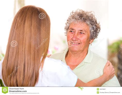 Elderly Home Care Stock Image Image Of Caretaker Ageing 45316821