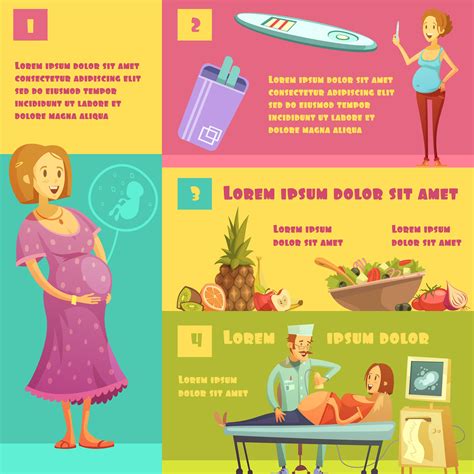 Pregnancy Stages Infographic Retro Style Poster 484294 Vector Art At