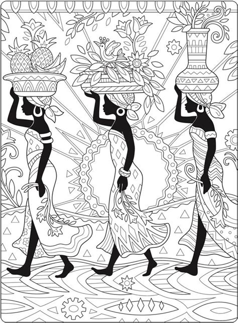 Creative Haven African Glamour Coloring Book Dover Publications