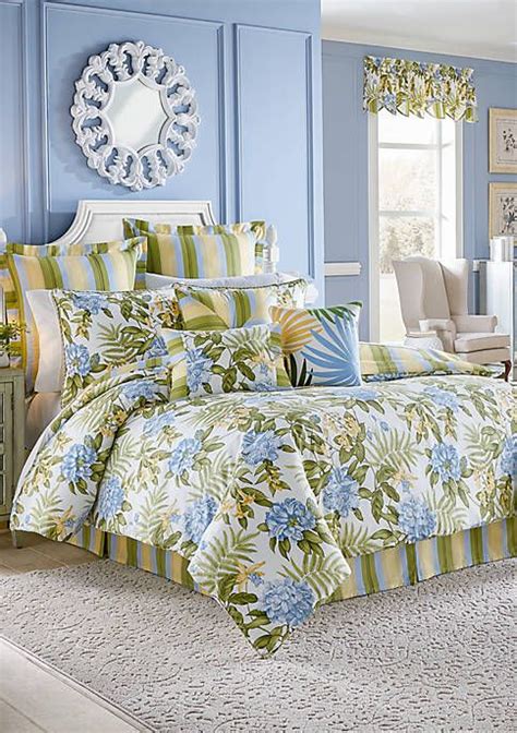 The king shams are 20 inches by 36 inches, while the bed skirt can cover 78 inches by 80. Waverly® Summer Splendor 4-Piece Comforter Set | Comforter ...