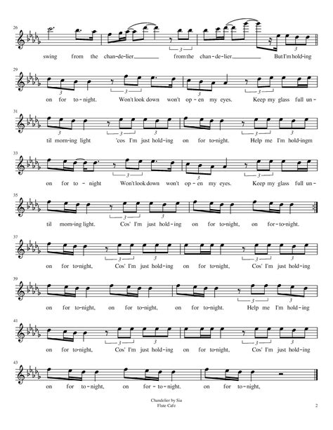 Flute Cafe Chandelier By Sia Flute Sheet Music