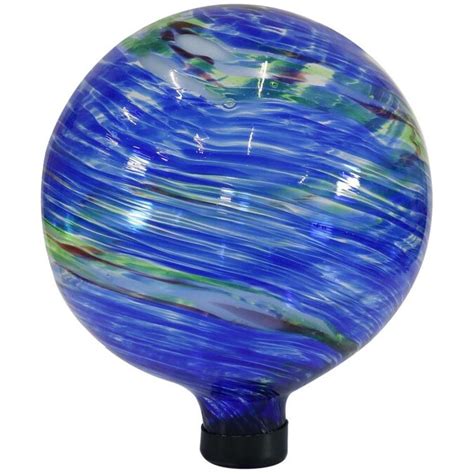 Sunnydaze Decor 115 In Blue Blown Glass Gazing Ball In The Gazing