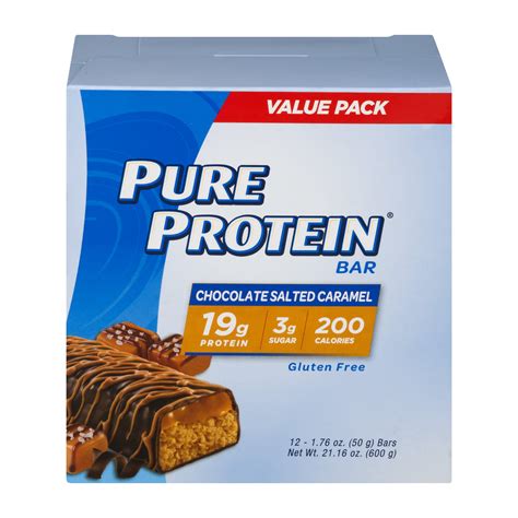 Pure Protein Bar Chocolate Salted Caramel 19g Protein 12 Ct