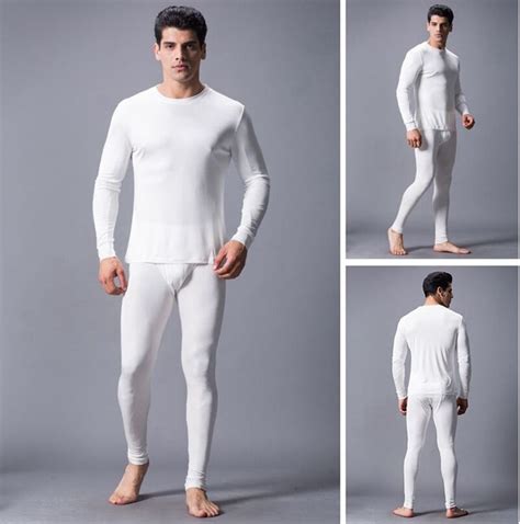 Mens 100 Pure Silk Long Johns Set Thermal Warm Underwear Heavy Weight