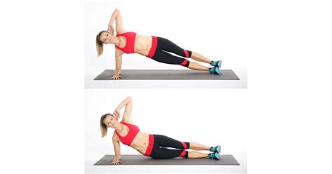 side plank with hip dip low impact cardio workout popsugar fitness photo 4