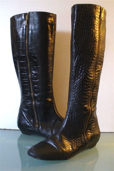 Migliorini Faux Alligator Made In Italy Leather Boots Size 7m Etsy Boots Leather Boots