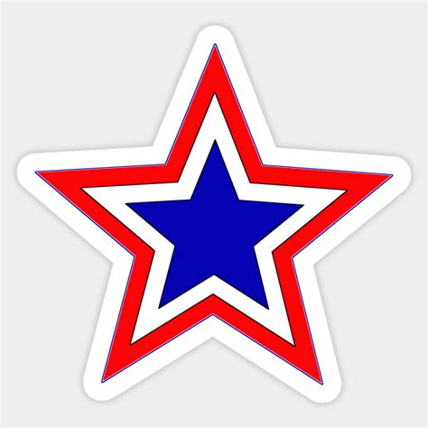 Red White And Blue Star Red White And Blue Star Sticker Teepublic